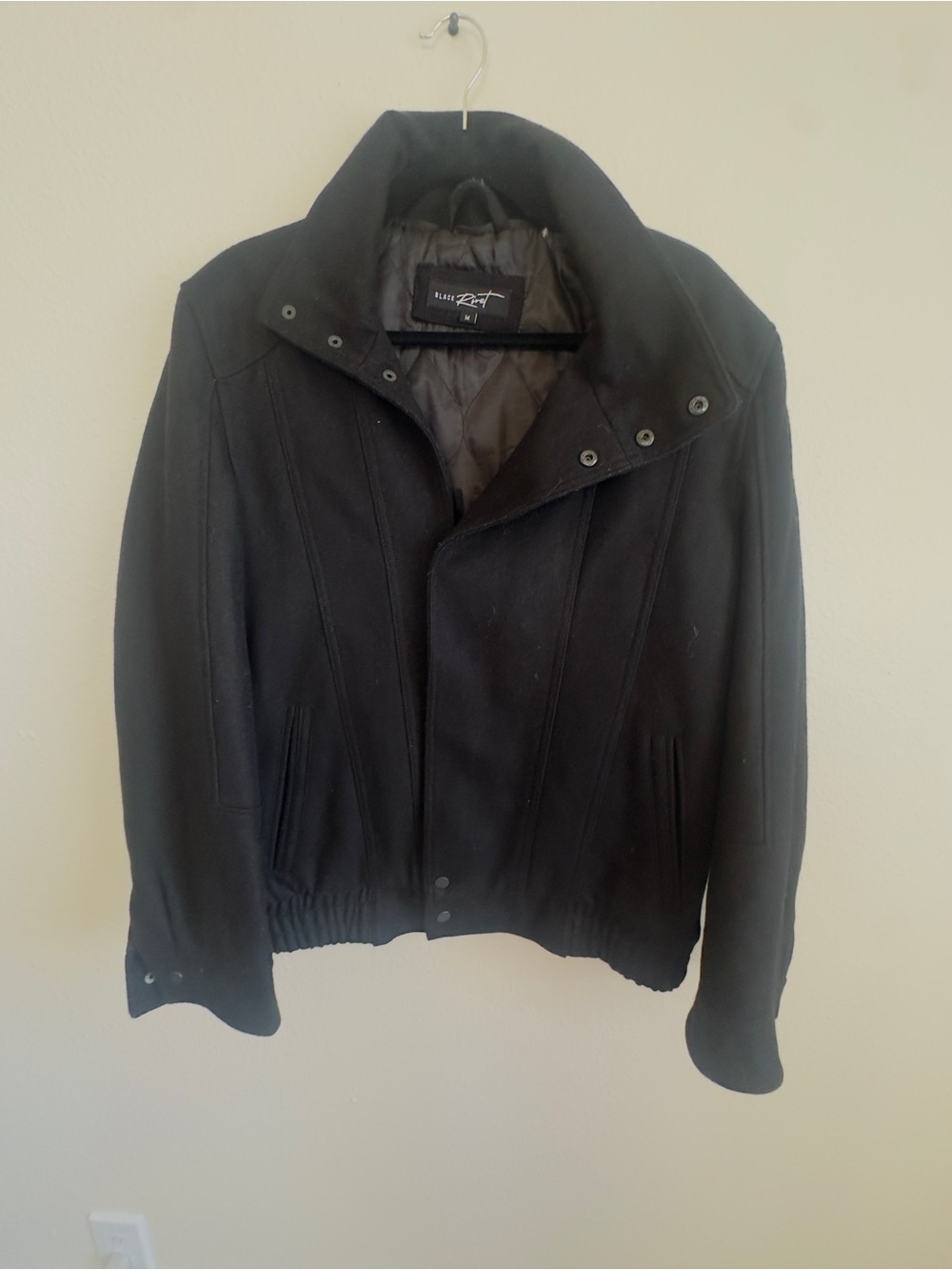 Black Rivet Men’s Black Quilted Lined Jacket
